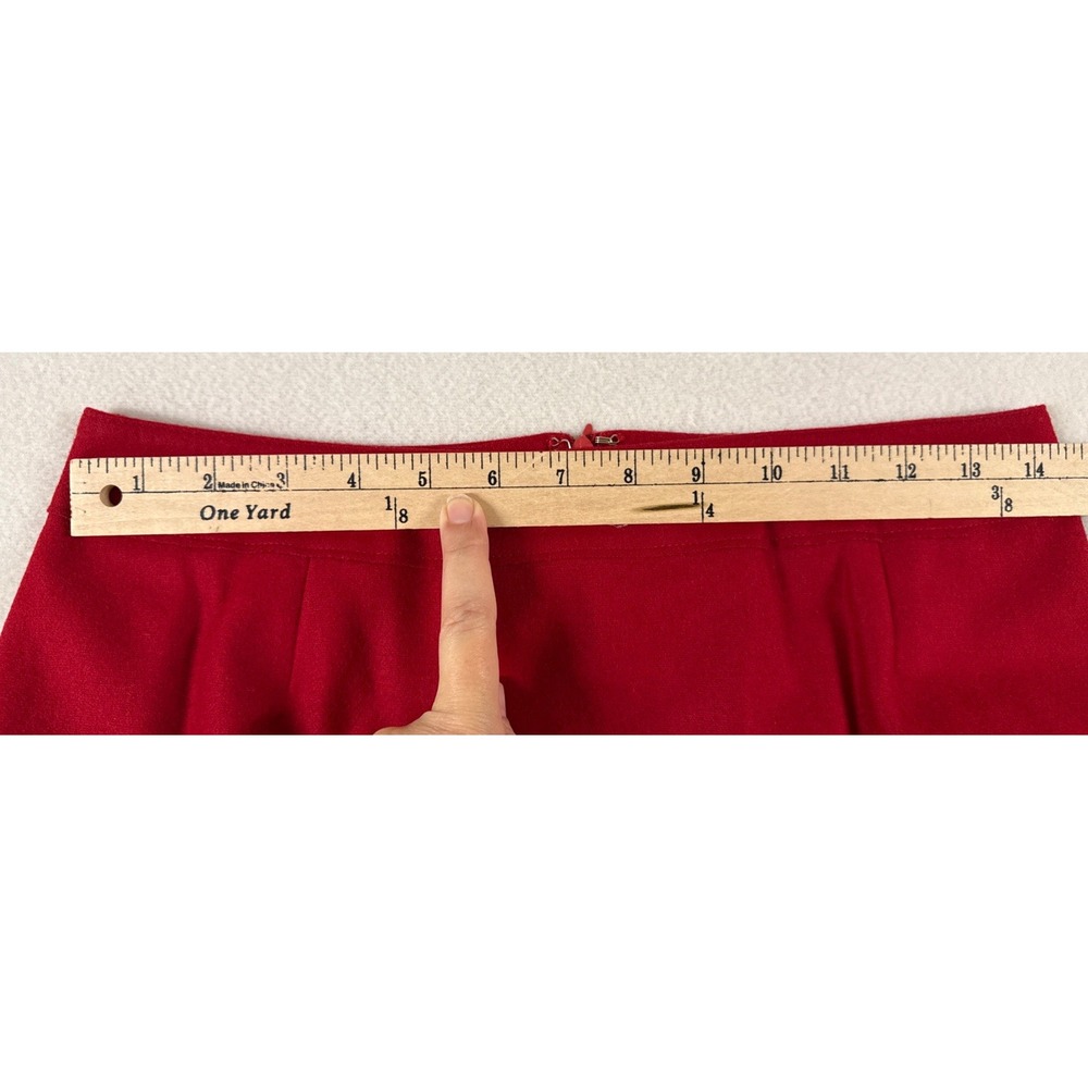 Vtg Liz Claiborne Wool Cashmere Blend Deep Red Skirt Heritage‎ Preppy Minimal 8 - Picture 3 of 9